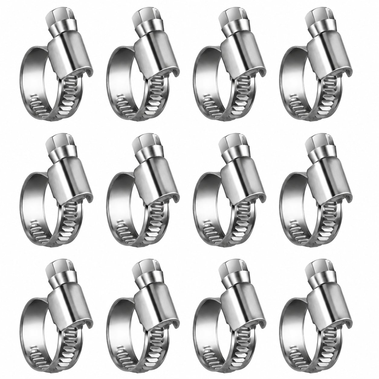 DYRCJ  Non Slip Stainless Steel Worm Gear Hose Clamps for Half to Three Quarter Inch Diameter Hoses Durable Heavy Duty Clamping for Garden