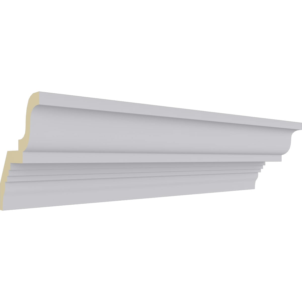 Ekena Millwork 4-1/2 in. x 3-7/8 in. x 94-1/2 in. Polyurethane Bulwark Smooth Crown Moulding
