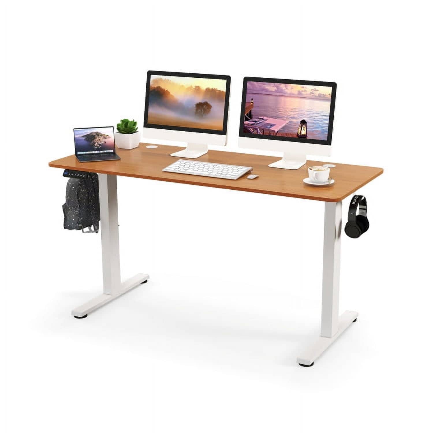 VERYKE 55 x 24 Inch Sit Stand Home Office Desk 3 Memory Height Settings ...