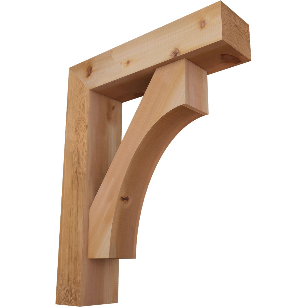 Ekena Millwork 1464488 Westlake Block Smooth Bracket with Offset Brace Western Red Cedar Wood Standard Bracket
