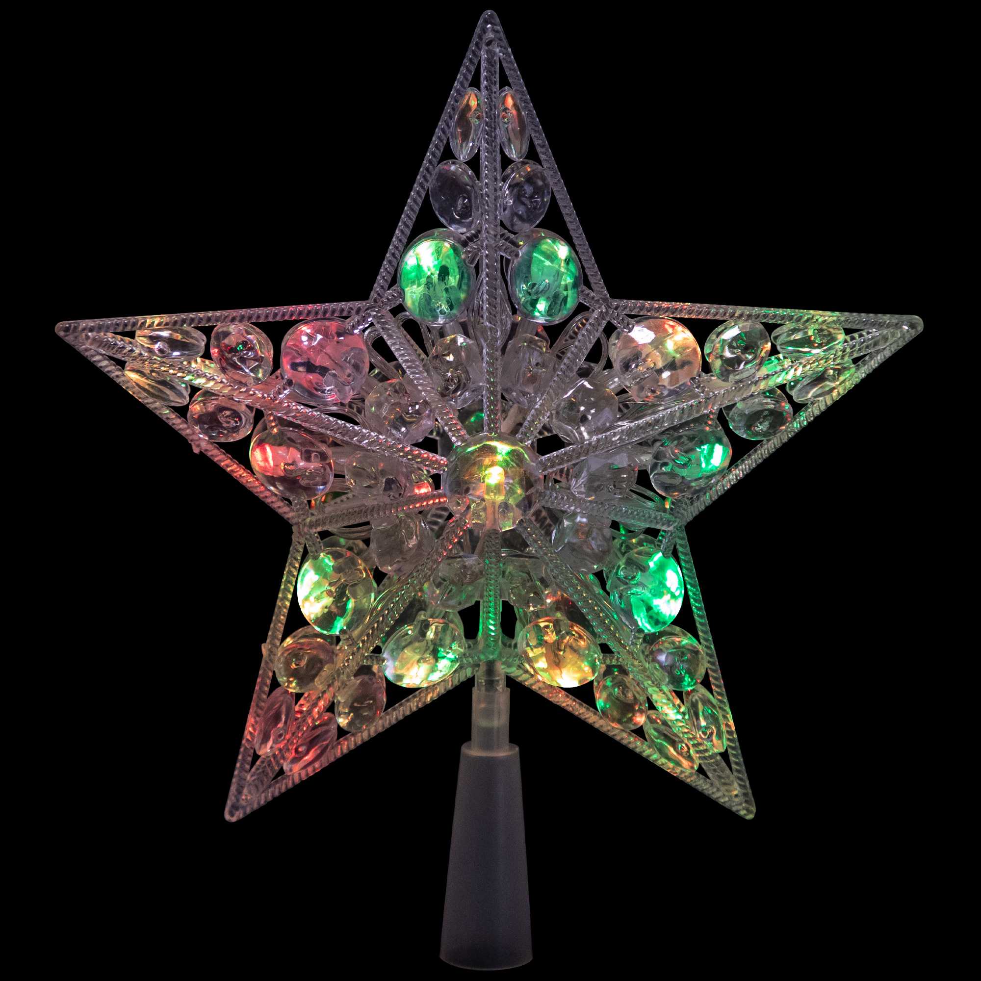 Northlight LED Lighted Battery Operated Color Changing Jeweled Star Christmas Tree Topper - 9.5 inch