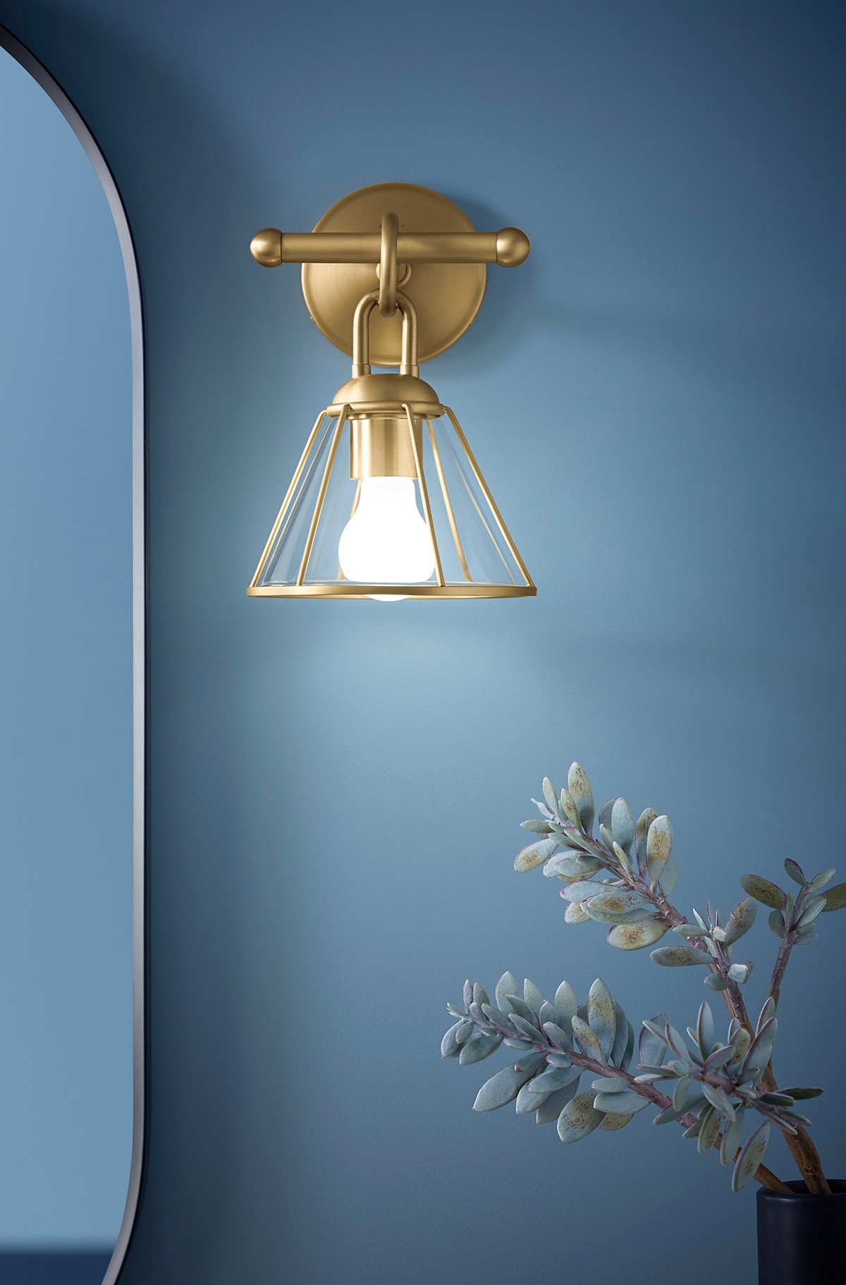 Brushed Brass 11-Inch Dimmable One-Light Sconce