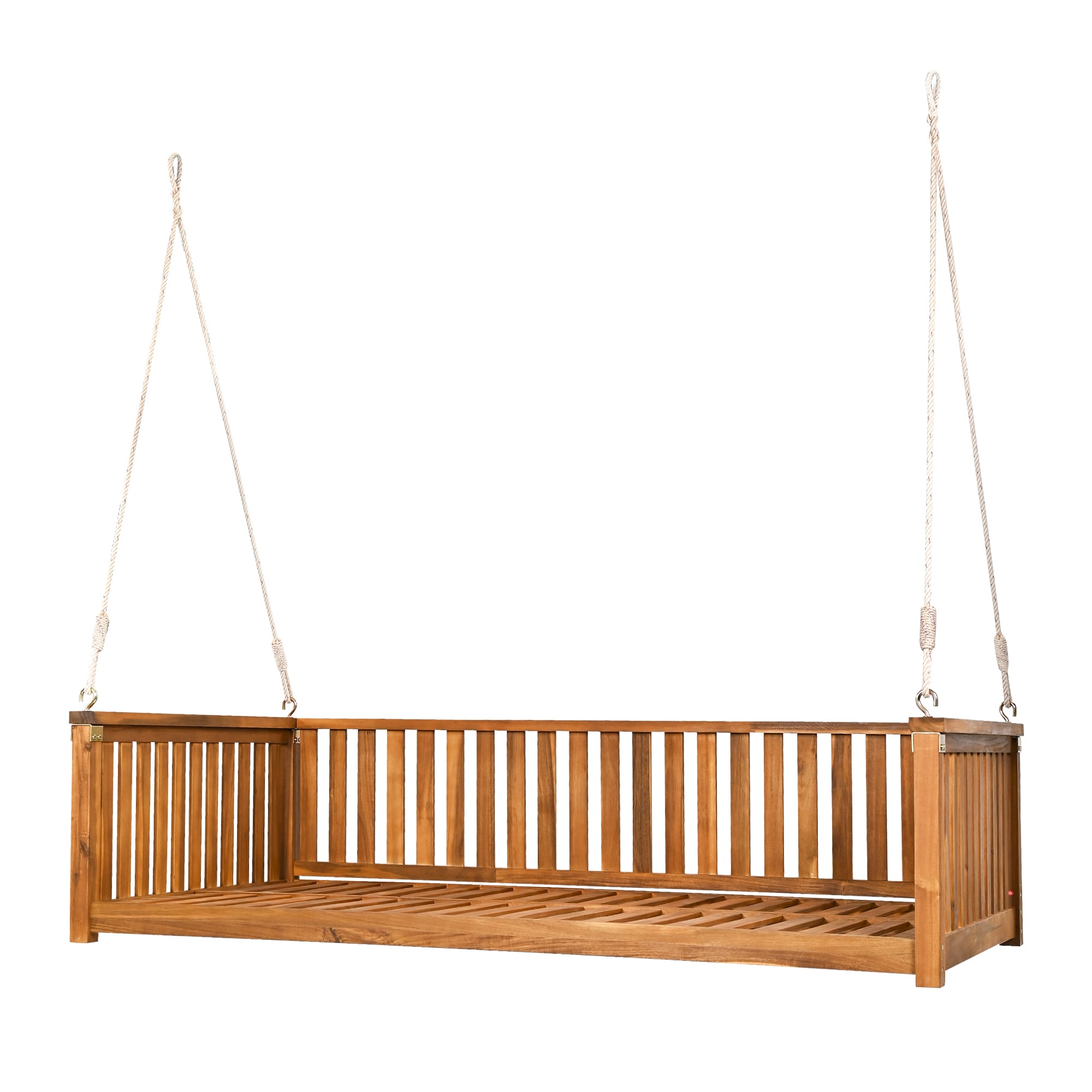 Bybafun YA0200152 2 -person Teak Wood Outdoor Swing bed