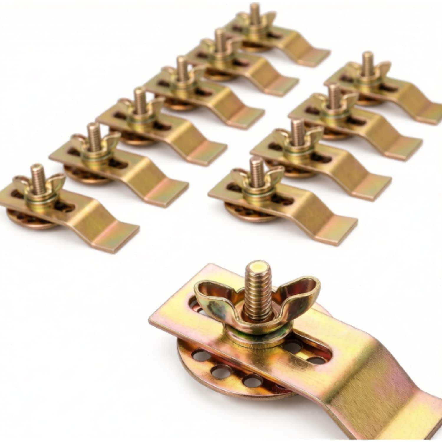 OGETFUUR 10-Pack Alloy Steel Undermount Sink Clips with Anti-Corrosion Coating for Kitchen Bathroom Countertop Vanity Sink Supports