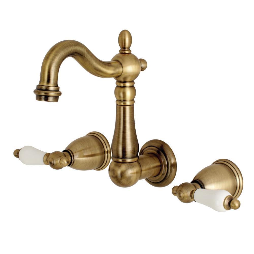 Kingston Brass Heritage Antique Brass Widespread 2-Handle Bathroom Sink ...