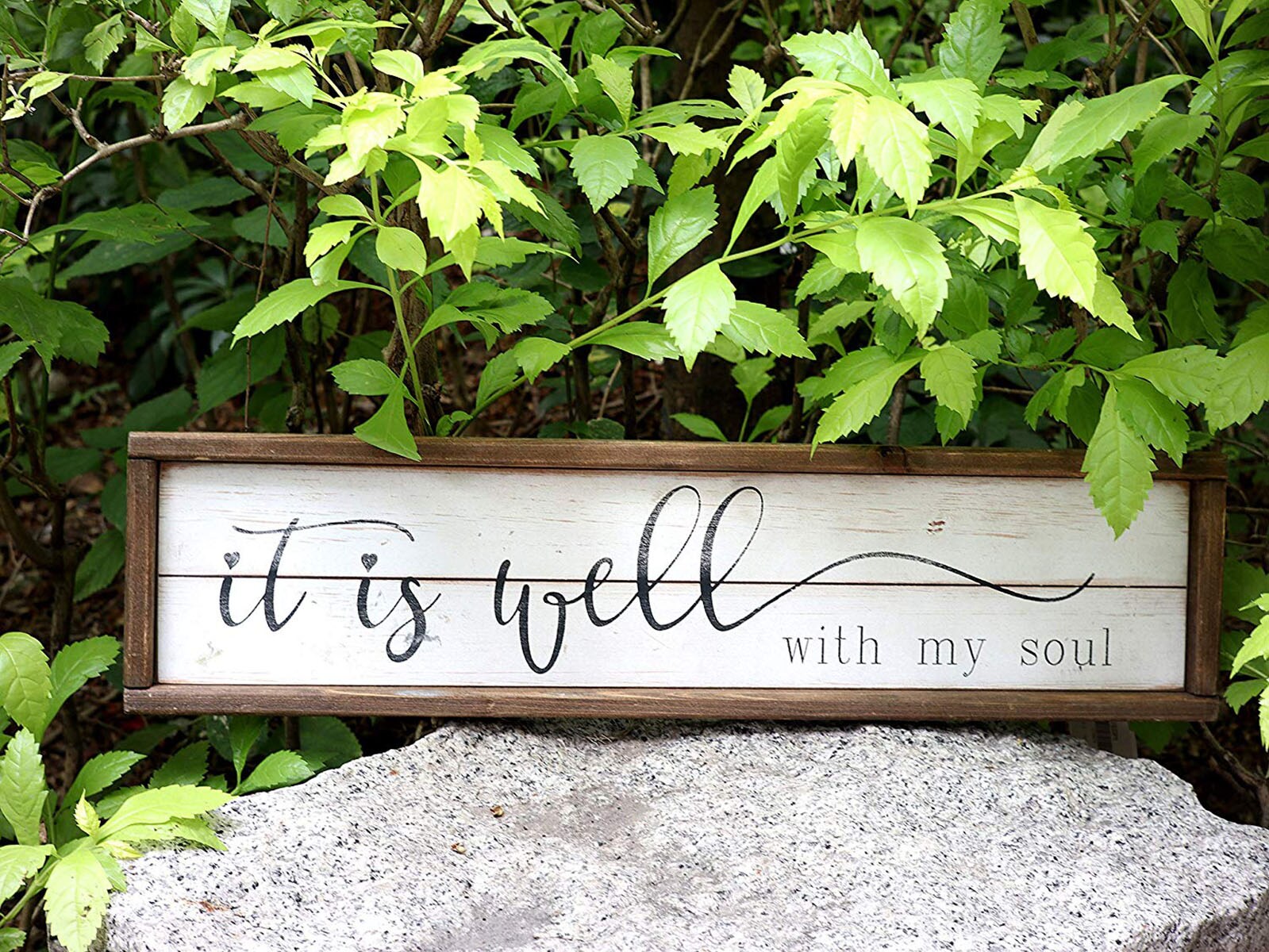 Parisloft Brown Wood Framed 6-in H x 23.6-in W Inspirational Wood Sign ...