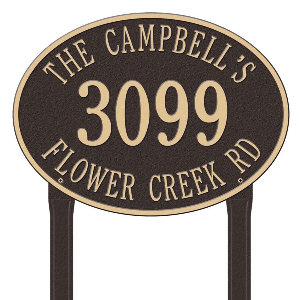 Whitehall 2921OG 14-in H x 19-in W Bronze/Gold Aluminum Address plaque