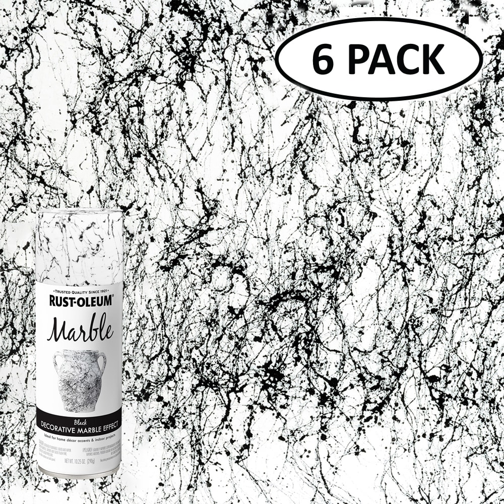 Rust-Oleum 372484SOS Specialty Marble 6 -Pack Flat Black Spray paint ( NET WT. 11-oz )