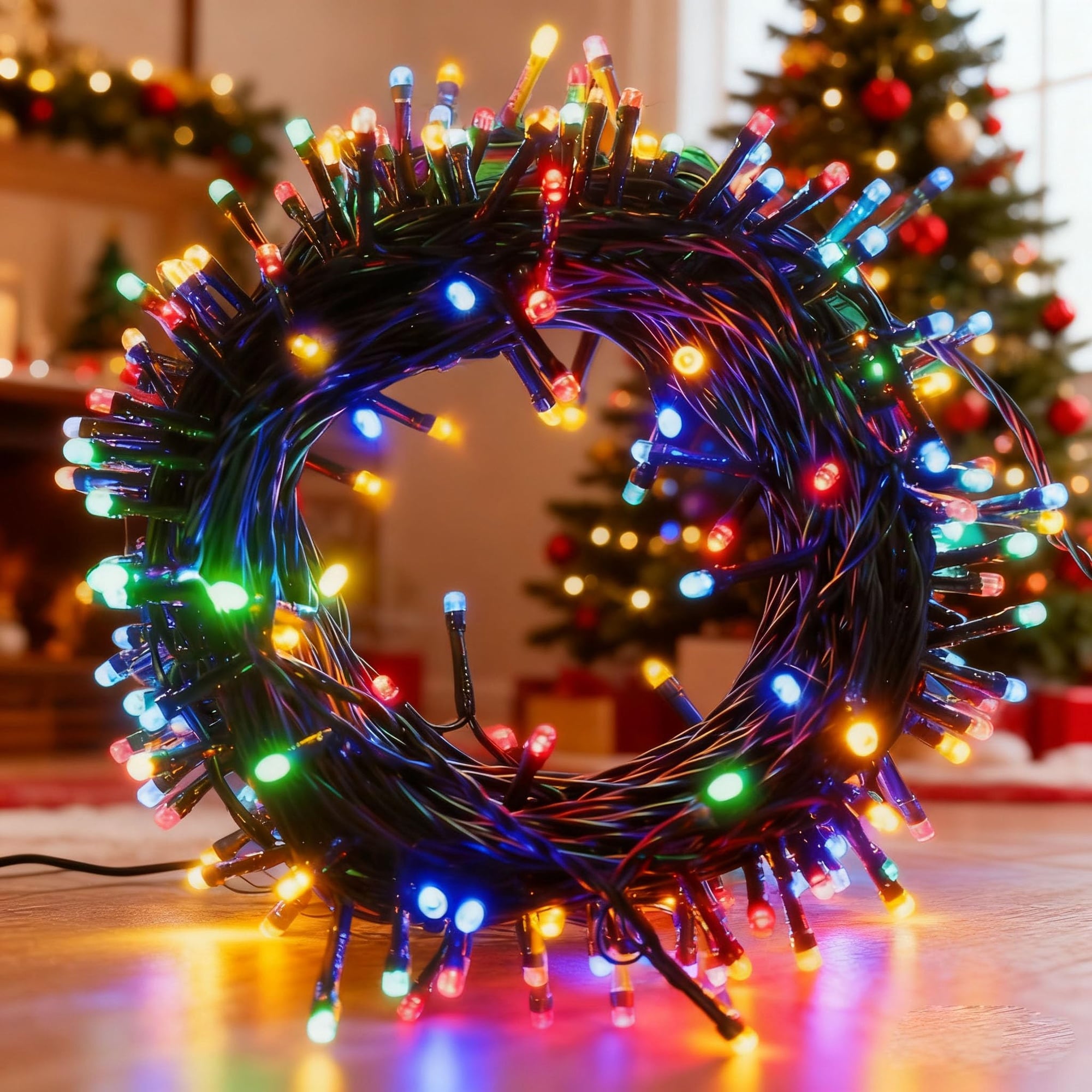 DYRCJ  Black Light String 33 Feet 100 LED Purple Lights Indoor Blacklight for Party Bedroom Decor Multi Color Black Wire durable home and garden