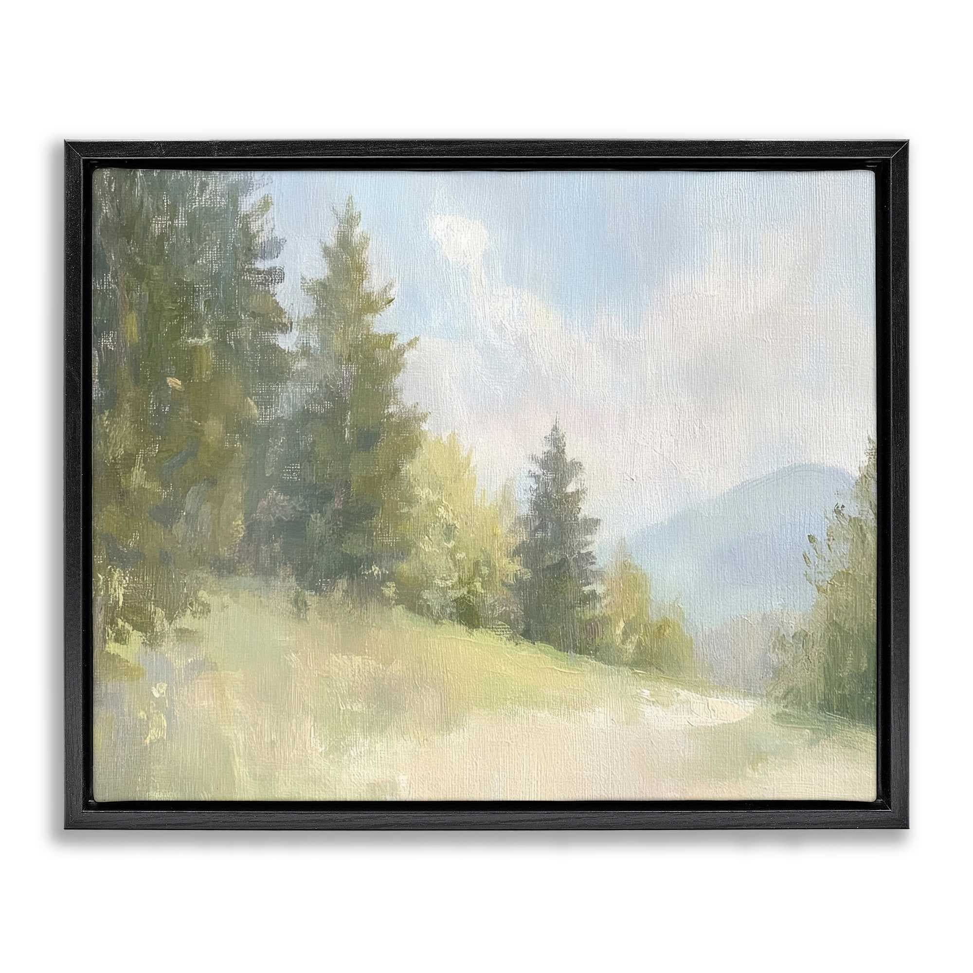 Stupell Industries BT-820-FFB-24X30 Meadow Of Green Landscape Black Framed Floater Canvas Wall Art By Petal Prints Design 31 x 25