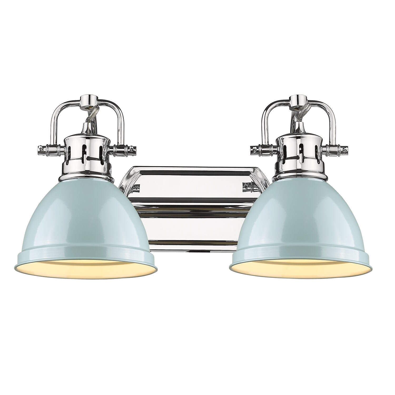 Golden Lighting 3602-BA2 CH-SF Duncan 16.5-in 2 -Light Polished Blue Industrial Vanity light