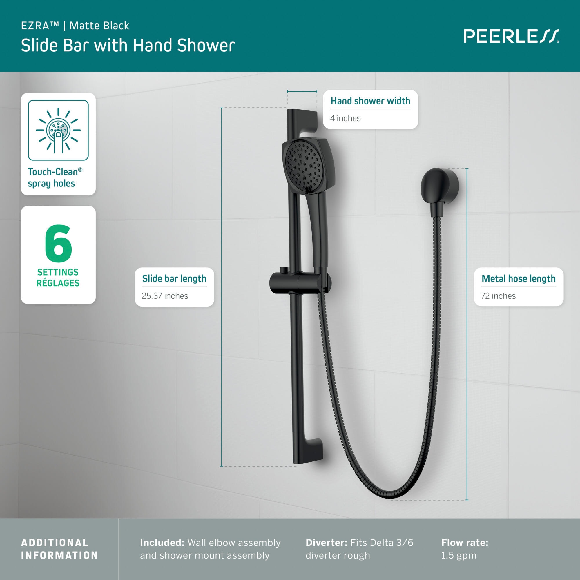 Peerless P62471-BL Bath-Shower-Facc - View #3