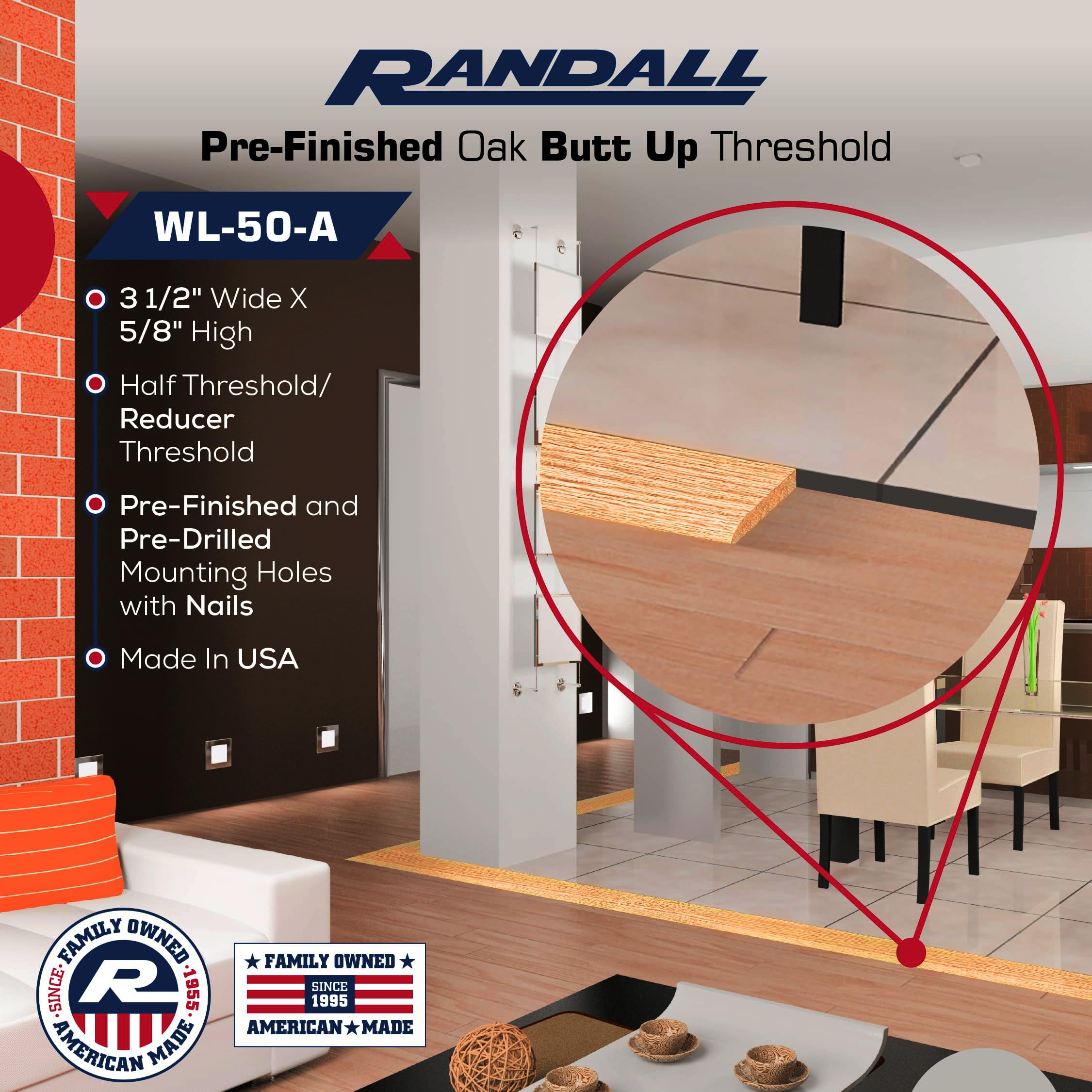 Randall Manufacturing Co., Inc 3 1/2 in Wide x 5/8 in High Pre-Finished ...