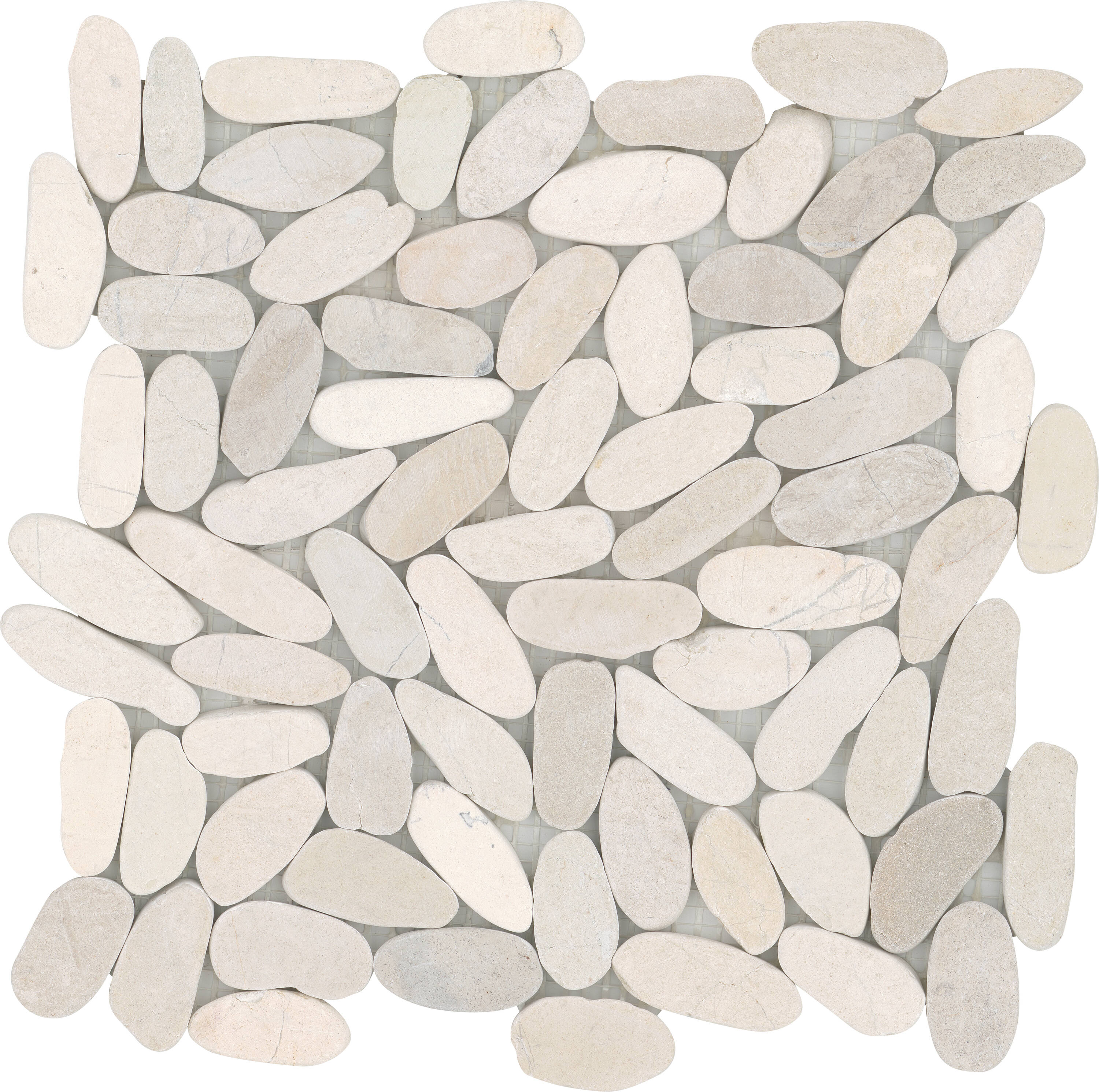 Emser Flat Venetian Pebble 11-Pack Ivory Natural Stone Border Tile (12-in x 12-in)
