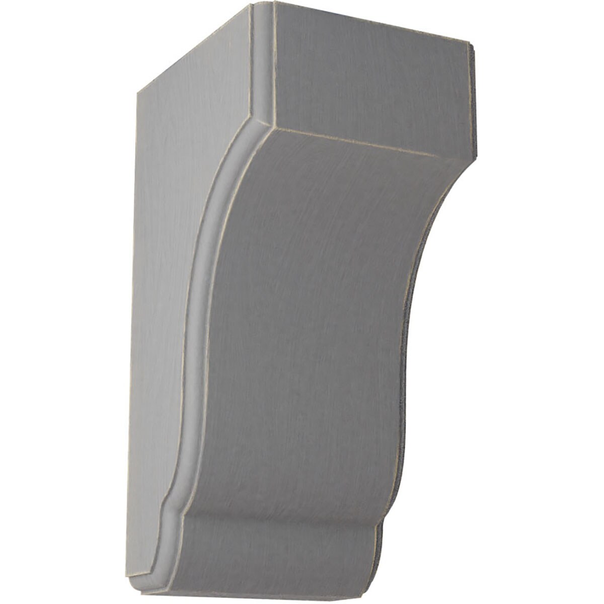 Ekena Millwork CORWD04X05X10CPPG 4.75-in x 5.5-in x 10-in Vintage Decor Finished Rubberwood Gray Wood Paintable/Stainable Corbel