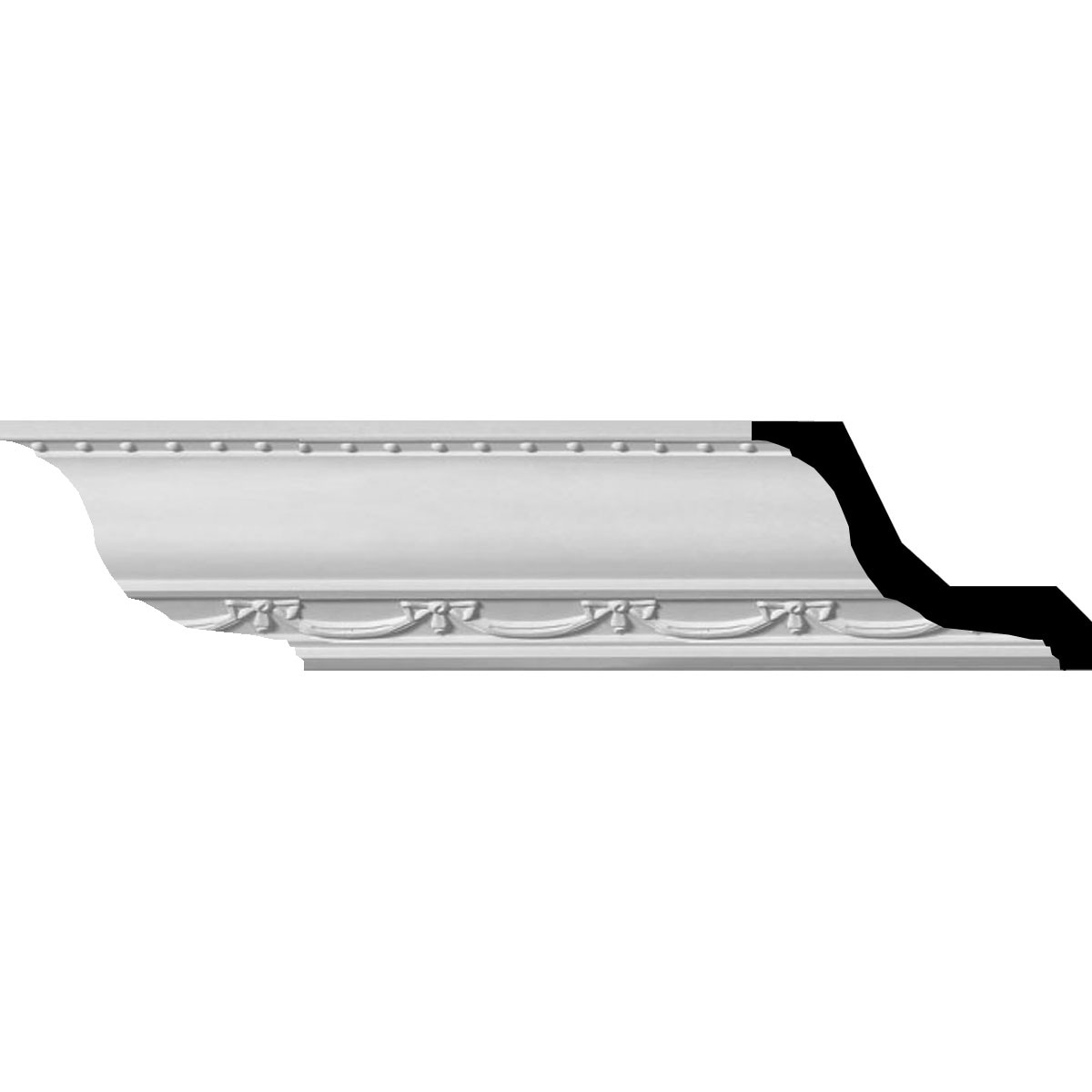 Ekena Millwork MLD03X03X04FE-CASE-2 Federal 3-in x 7-ft 10-1/2-in Primed Urethane MLD03X03X04FE-CASE-2 Crown Moulding 2 -Pack