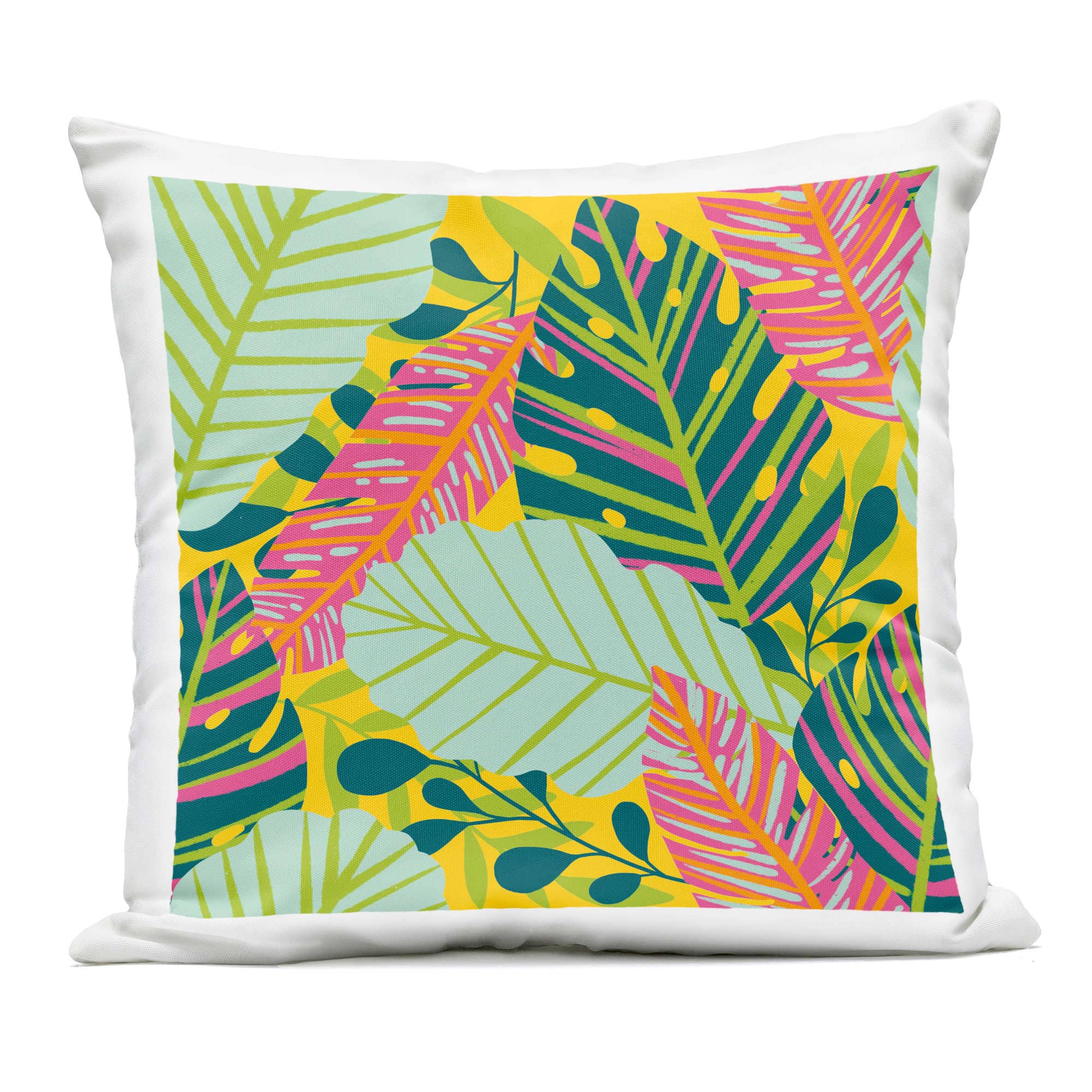 Stupell Industries  Tropical Leaf Toss Outdoor Printed Pillowdesign by Jilly Jack Designs 18 x 18