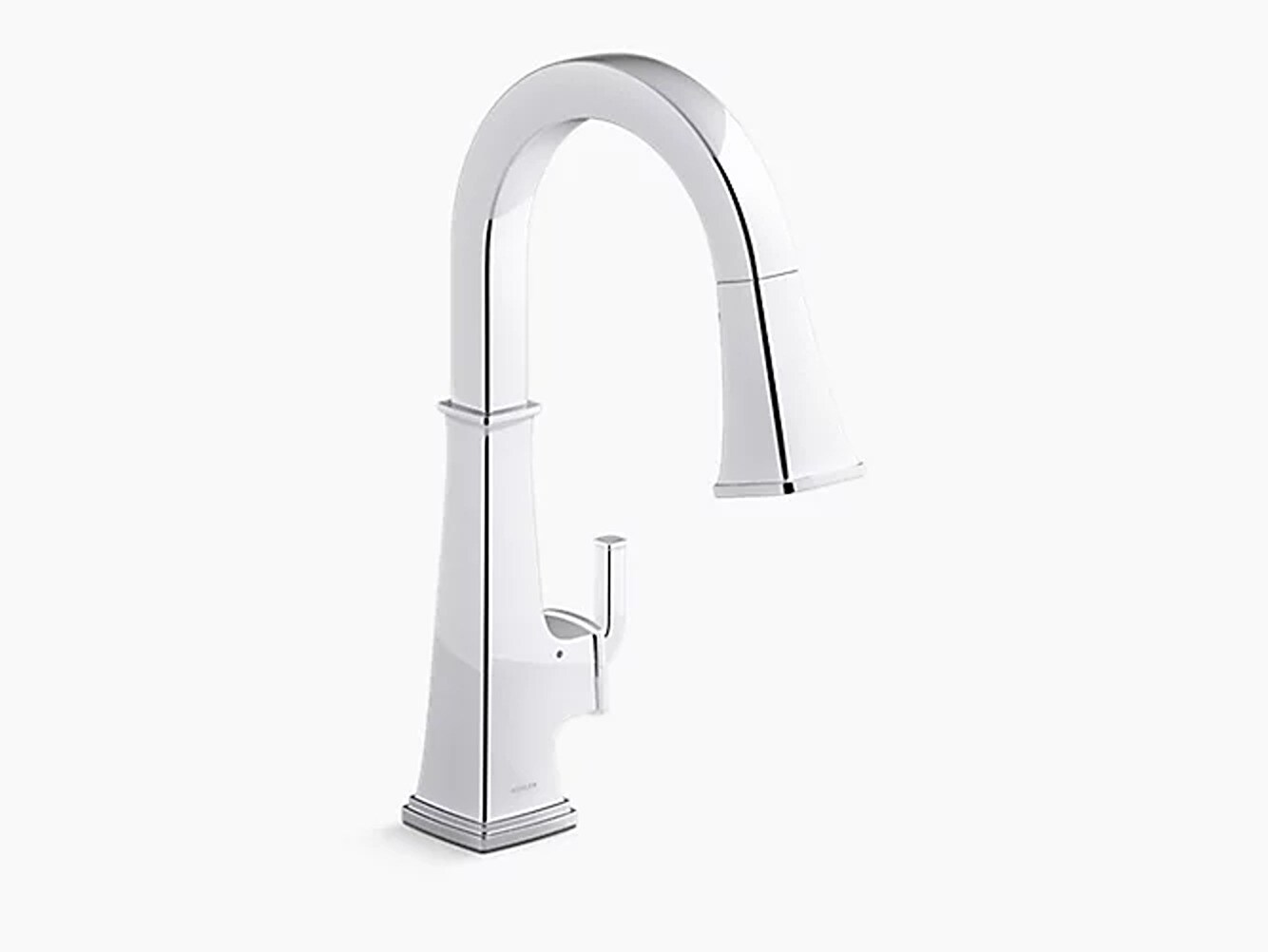 KOHLER K-23832-CP Riff Polished Chrome Single Handle Deck-mount Touchless Pull-down Kitchen Faucet with Sprayer