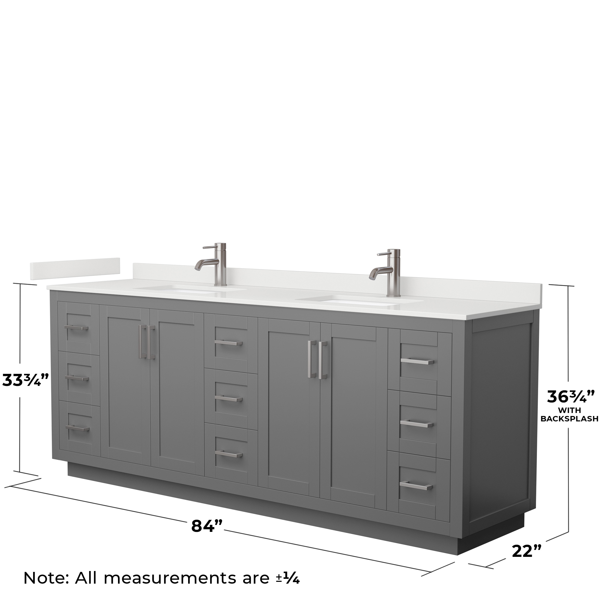 Wyndham Collection WCF292984DKGWQUNSM70 Bath-Vanity-Combo - View #6