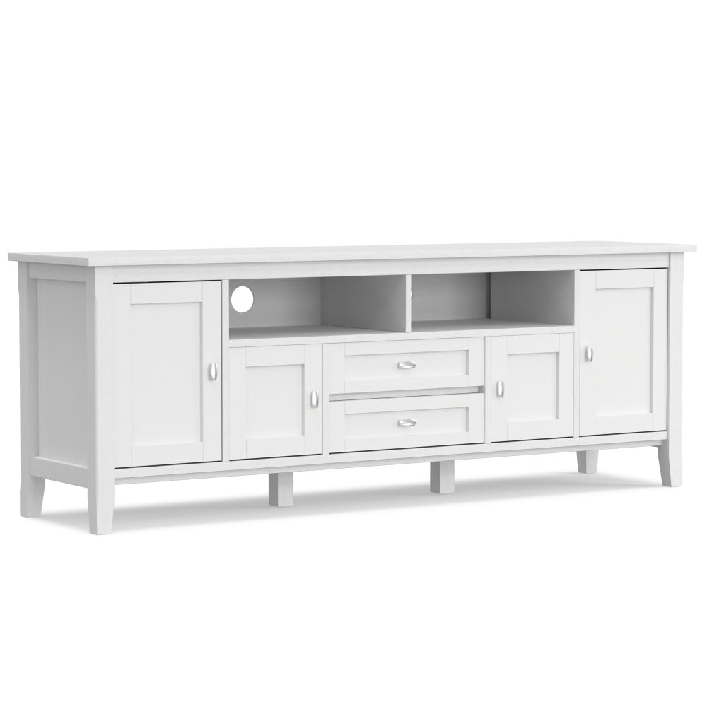 Simpli Home AXWSH003-72W Warm Shaker Transitional White TV stand ( Accommodates TVs up to 80-in )