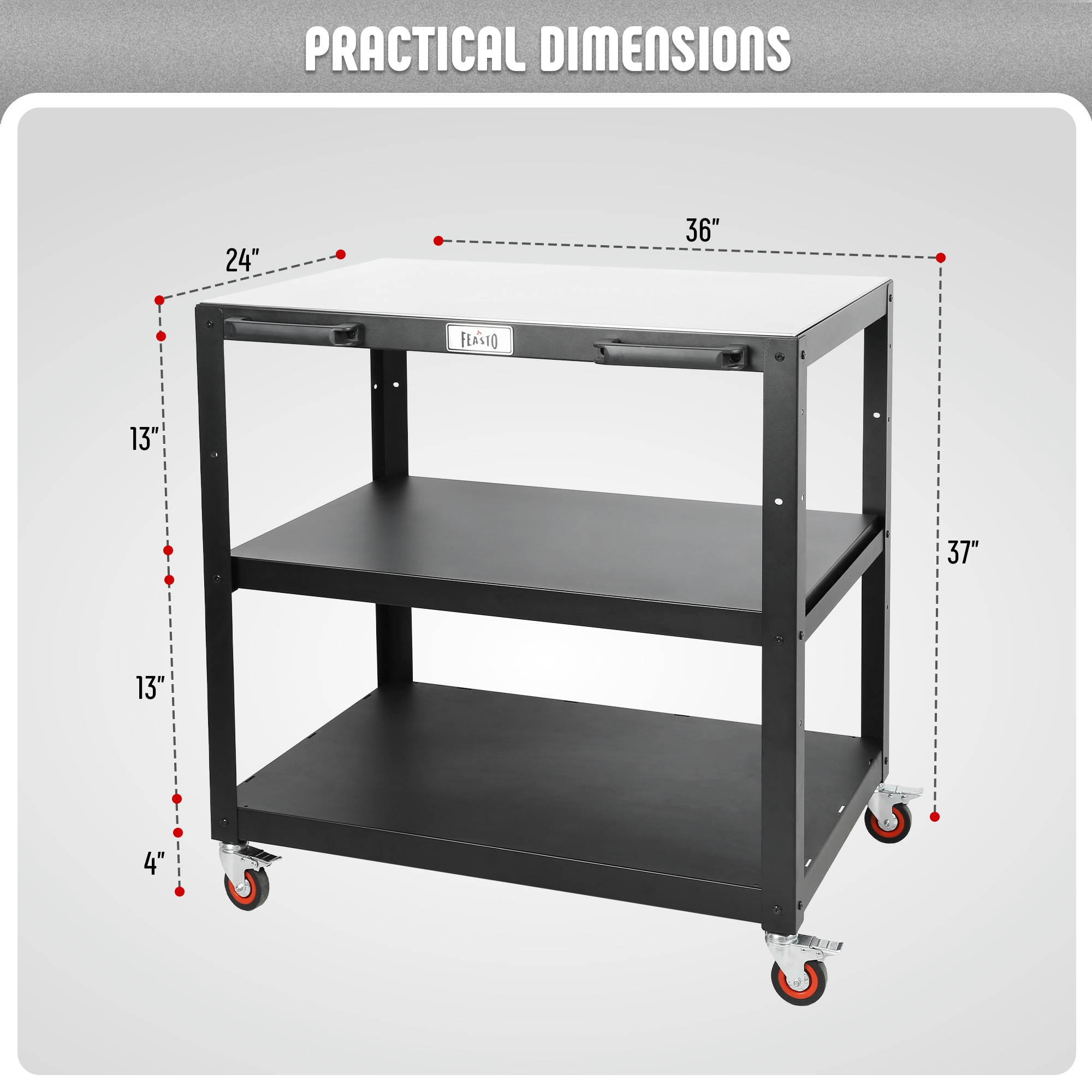 Feasto KT2435A Grill-Carts-Grill-Stands - View #2