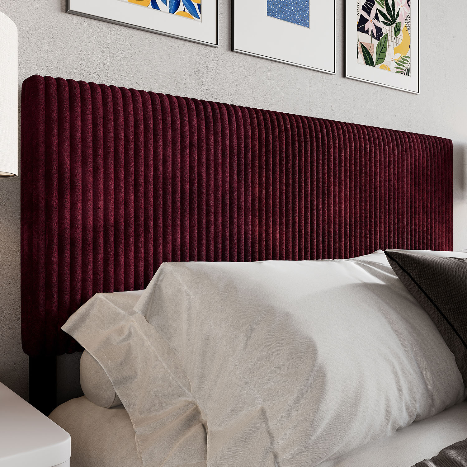 ChaletPosh C8532FUHB-RD-VV Red Full Velvet Upholstered Headboard