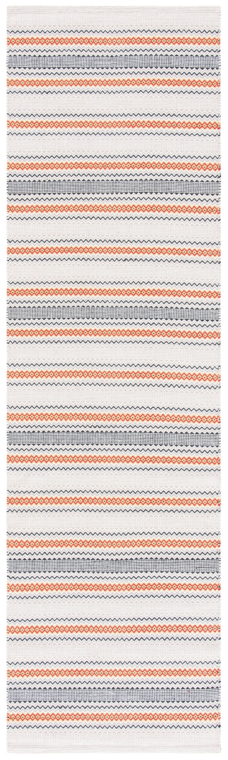 Montauk Red and Beige Hand Woven Cotton Runner Rug