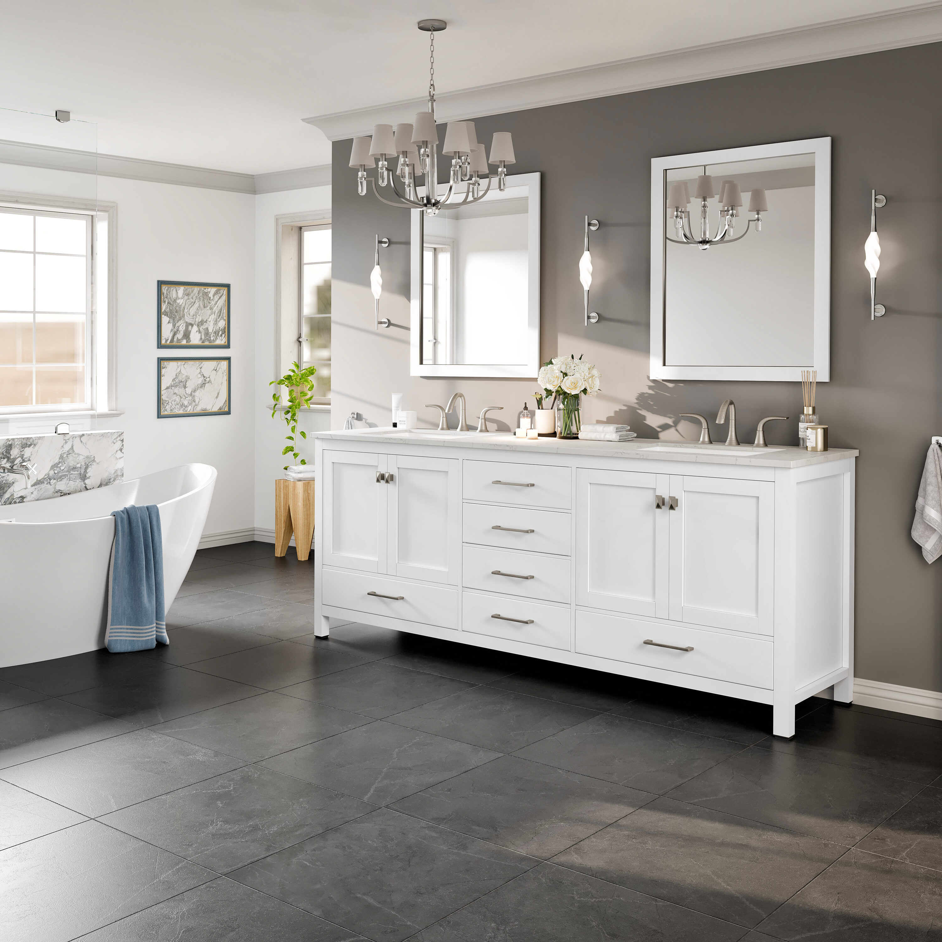 Eviva EVVN412-84WH-Q Bath-Vanity-Combo - View #7