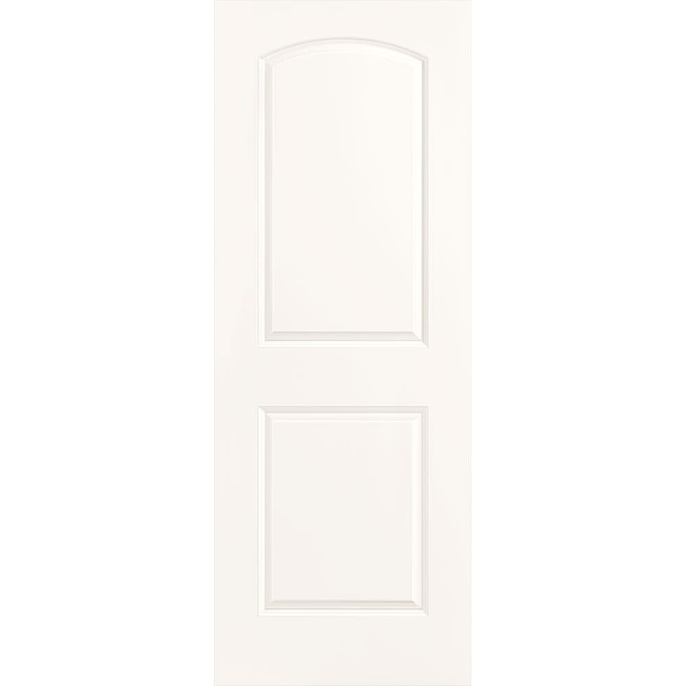 Masonite 1317687 Roman 30-in x 80-in Snowstorm 2-panel round top Smooth Solid core Prefinished Molded composite Slab Door