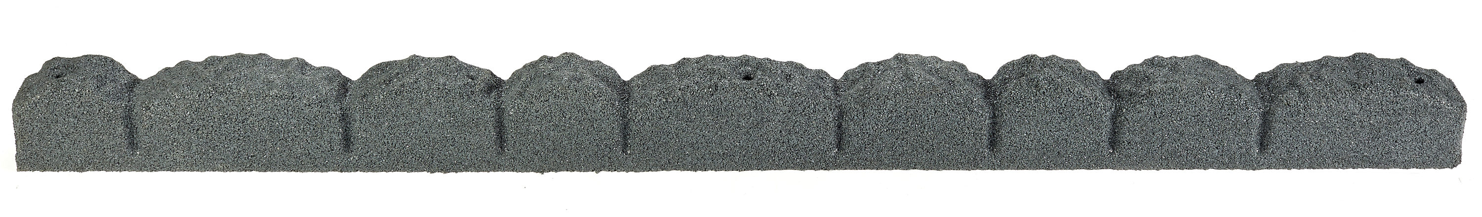4-ft x 3-in Cobblestone Gray Rubber Landscape Edging Section | - Rubberific RCSE4GY