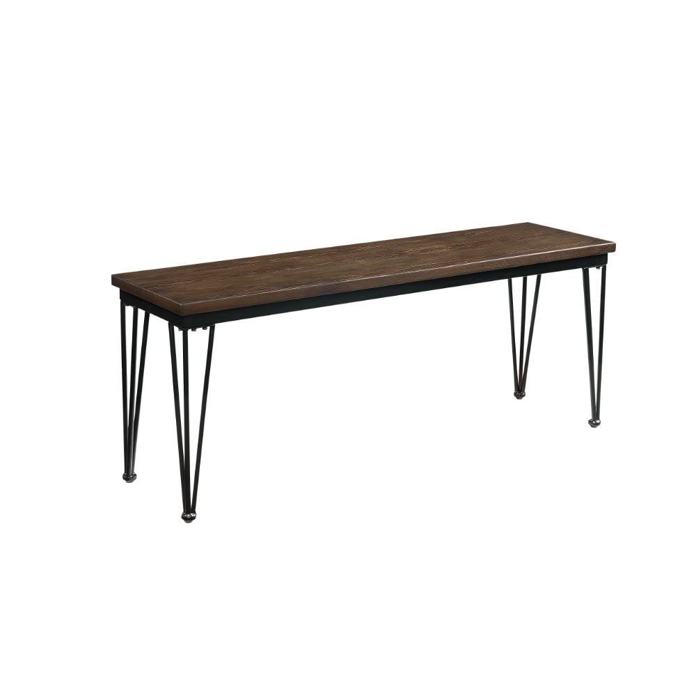 HomeRoots 347340 Amelia Modern Walnut Black Accent Bench 13-in x 48-in x 18-in