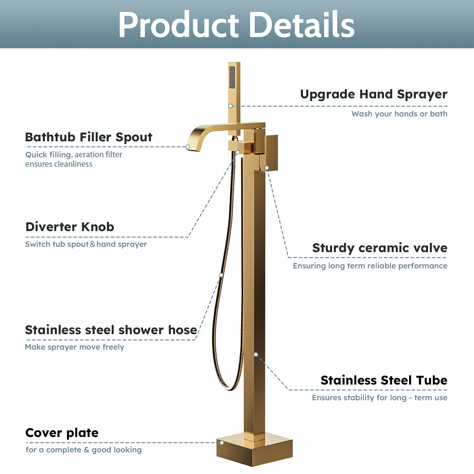 WOWOW 3082100G Roman-Tub-Faucets - View #5