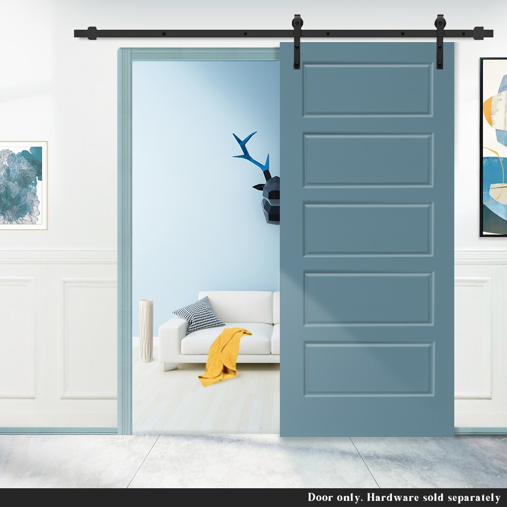 CALHOME 30-in x 80-in Dignity Blue MDF Single Barn Door (Hardware Not ...