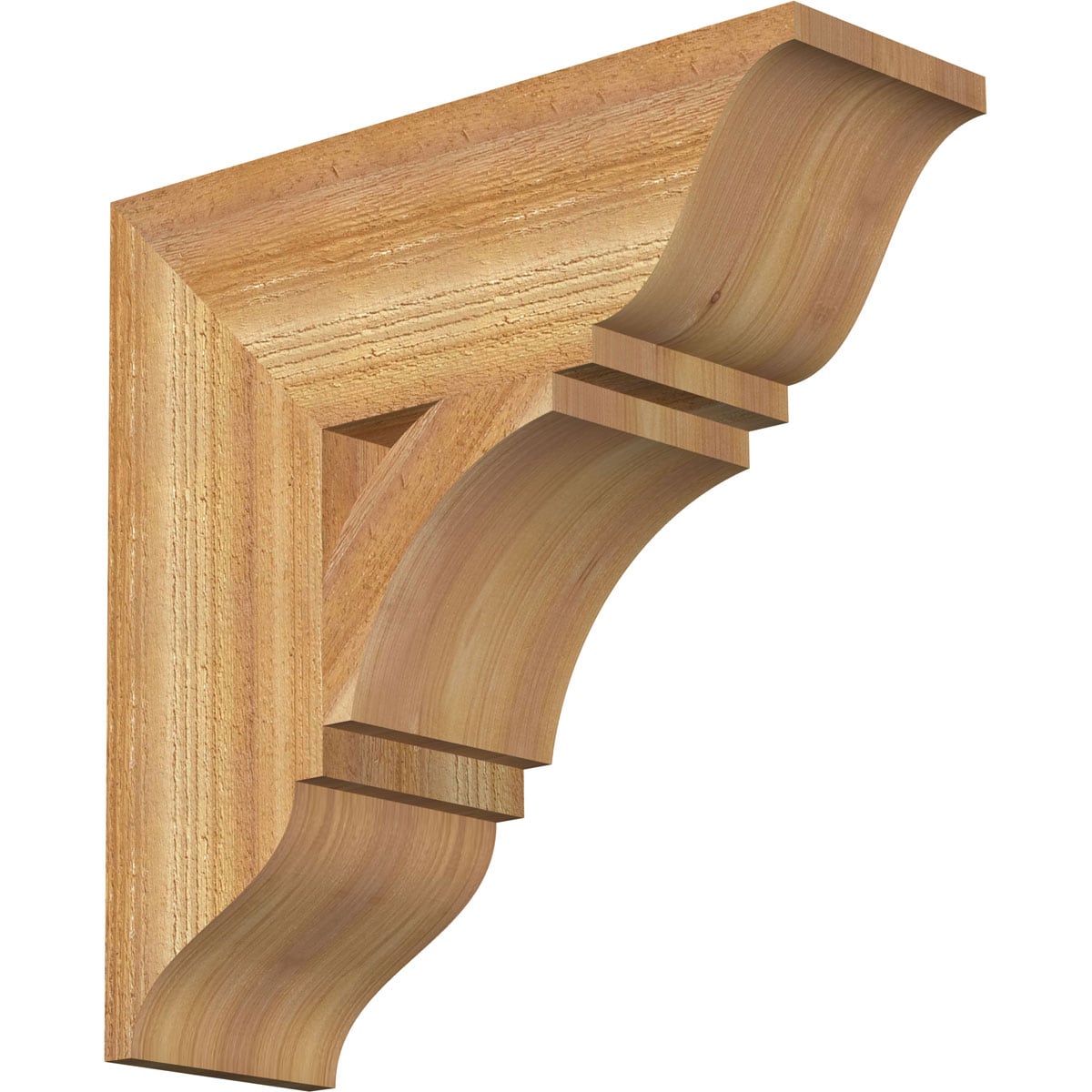 Ekena Millwork BKT06X18X18THR01RWR Thorton traditional rough sawn 6-in x 18-in x 18-in Western red cedar Brown Wood Standard bracket