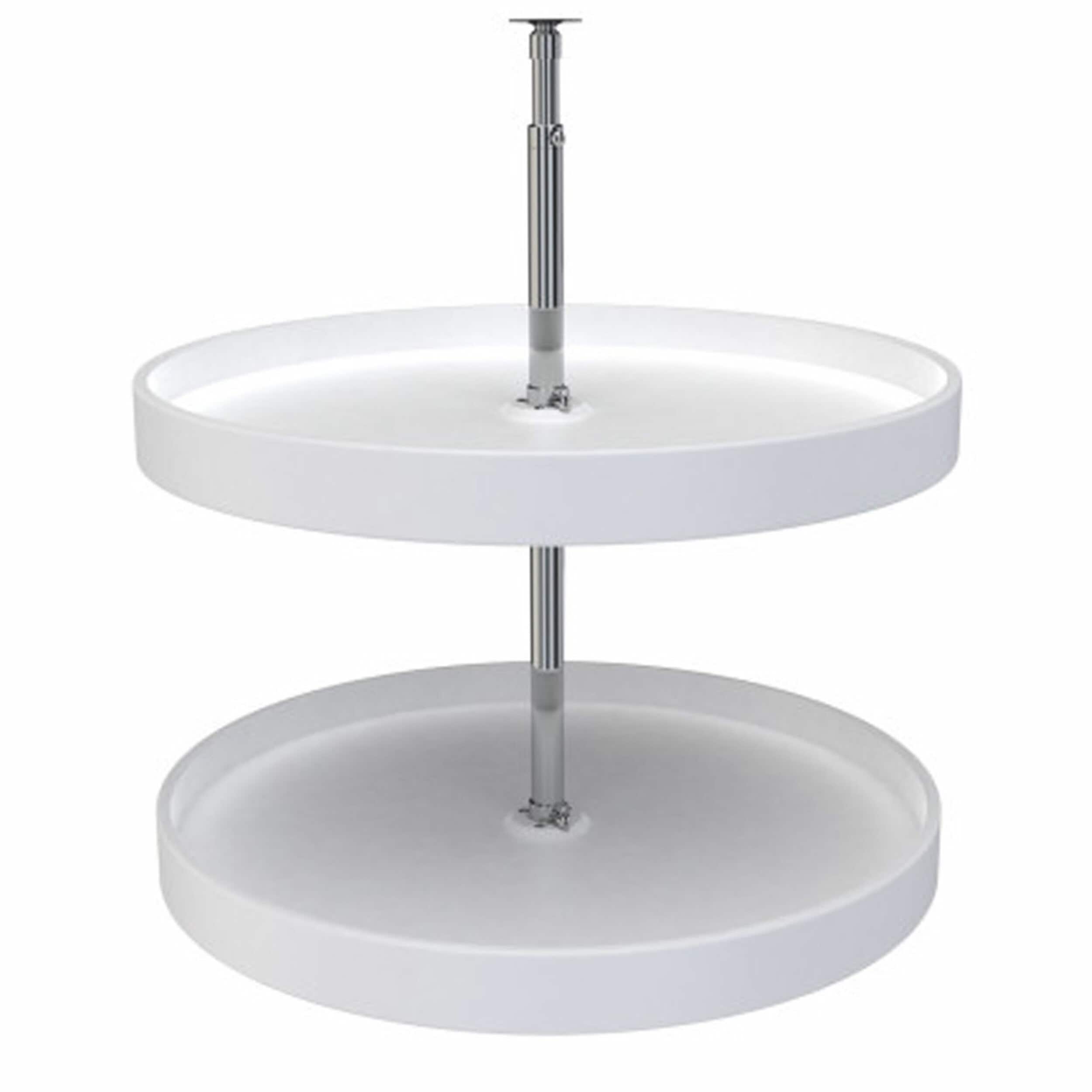 Rev-A-Shelf 166202 2 -Tier White Plastic Adjustable Height Full circle Cabinet Lazy Susan