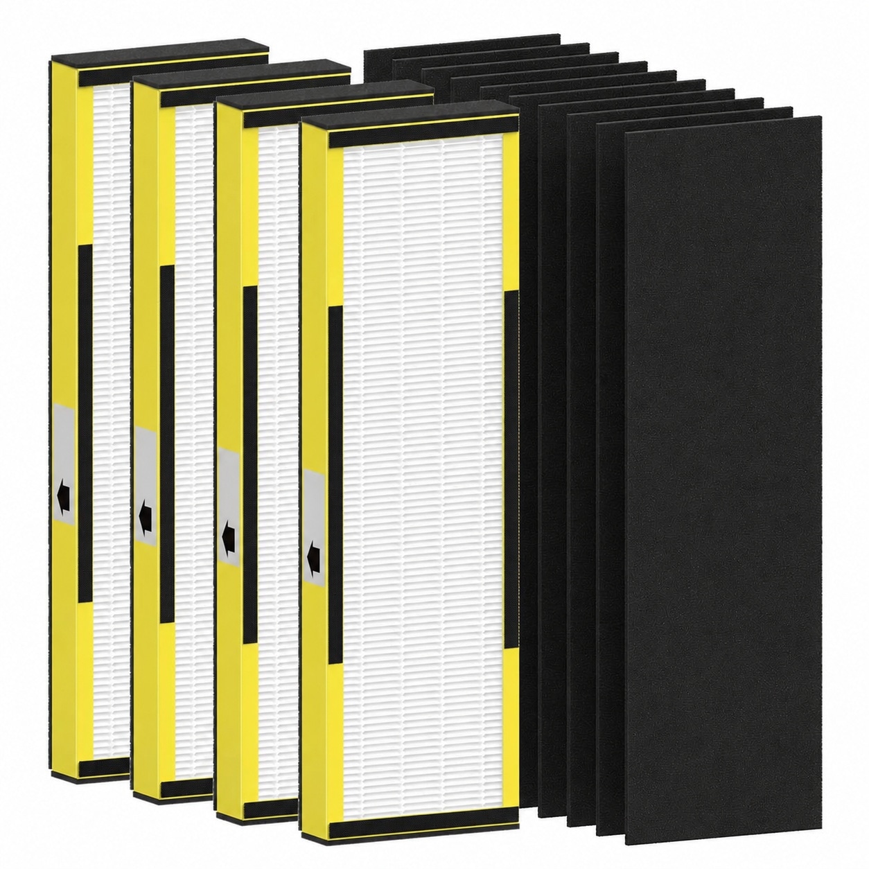 Phewnyzo  4 Pack HEPA Filter B Replacement Compatible with AC4825 AC4300 AC4800 AC4900 AC4850 AC4880 AP2200CA Includes 6 Activated Carbon Pre