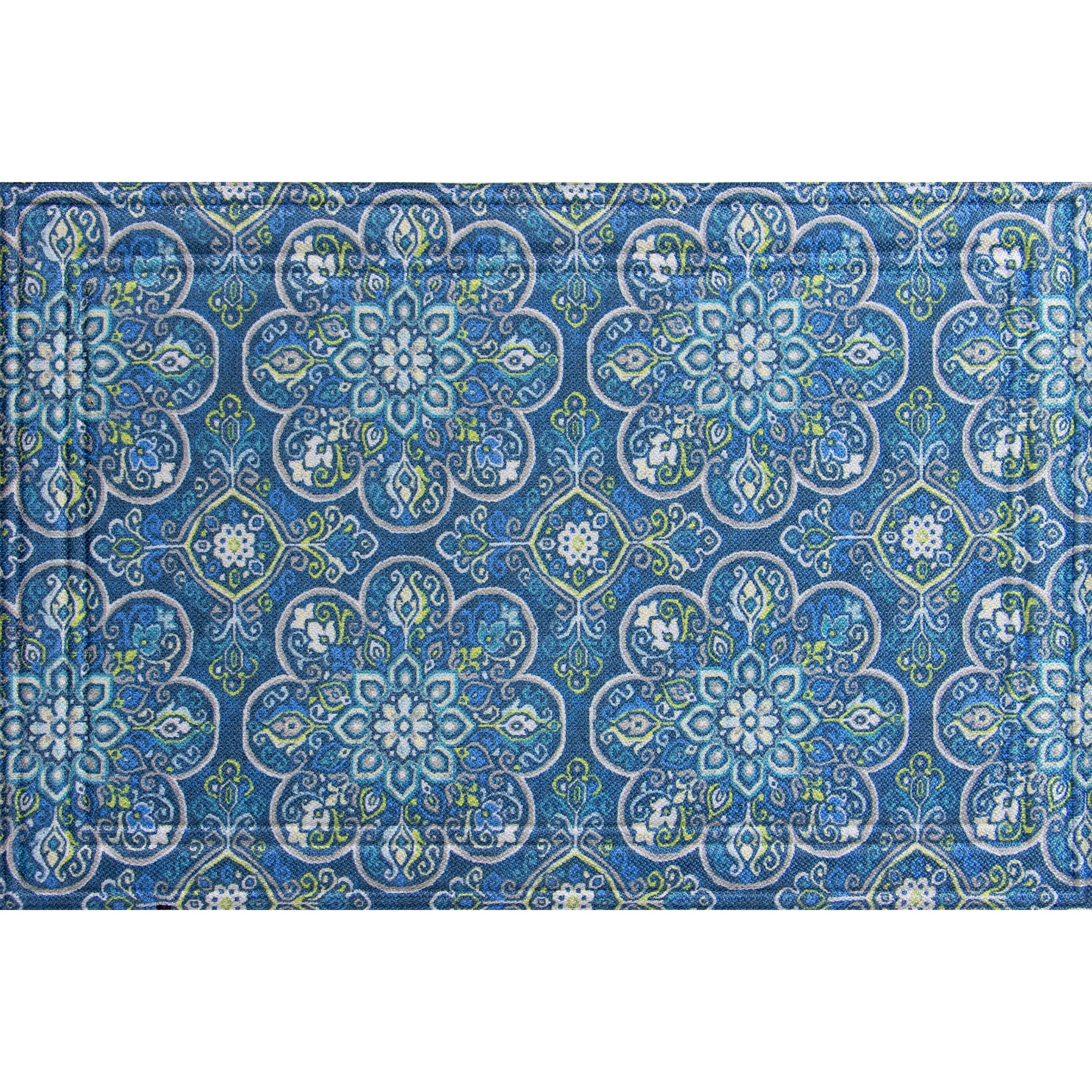 Style Selections 2-ft x 3-ft Blue Rectangular Outdoor Door Mat in