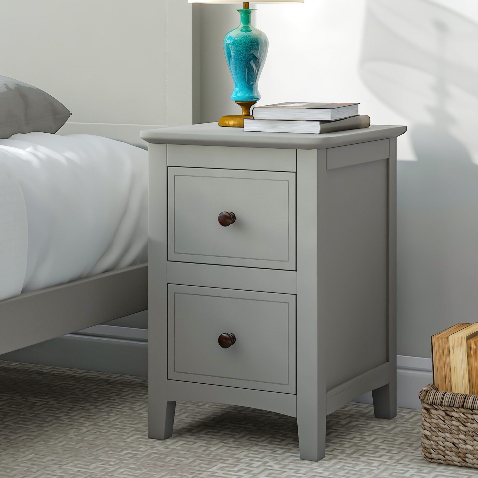 Small grey online nightstand