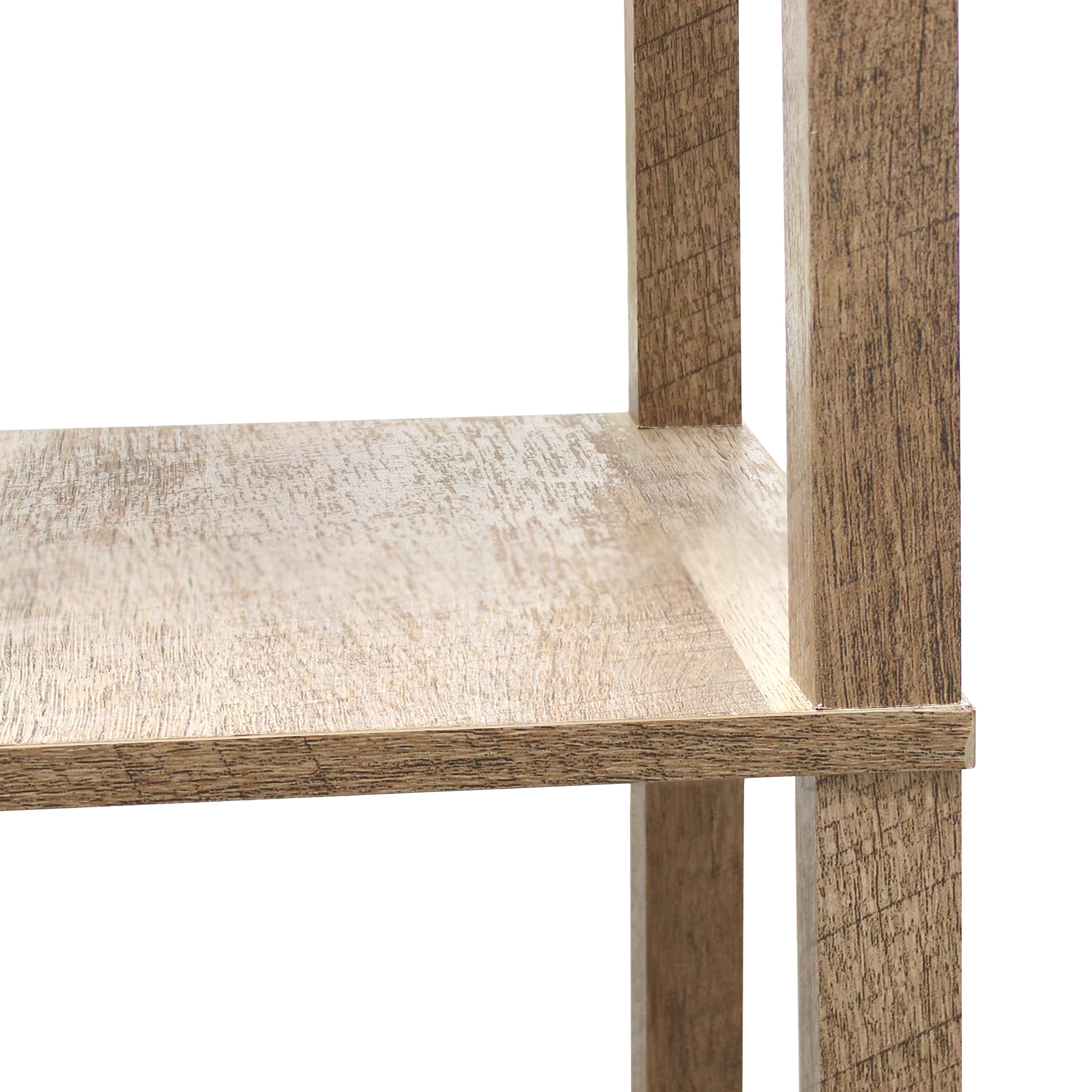 62.5" Black MDF 3-Tier Floor Lamp with Linen Shade