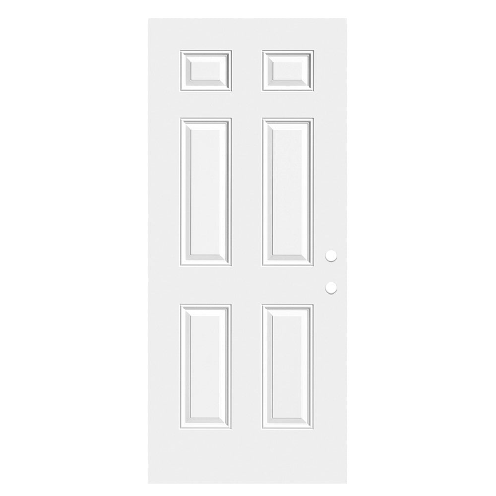 34-in x 80-in Steel Universal Reversible Primed White Primed Slab Door Single Front Door Insulating Core | - Masonite 1930496