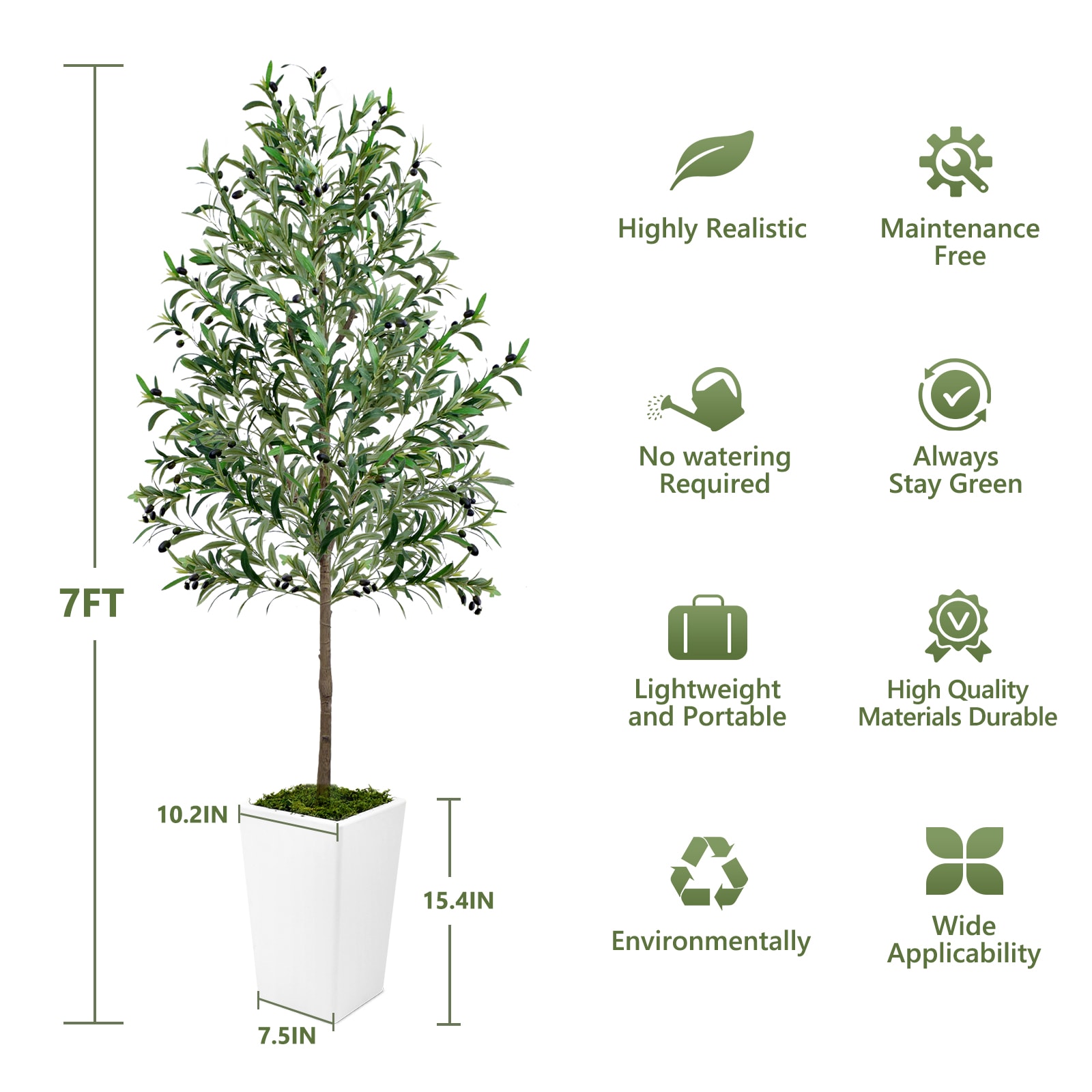 LOVMOR TF-7FT-2-LSQ Artificial-Plants-Trees - View #5