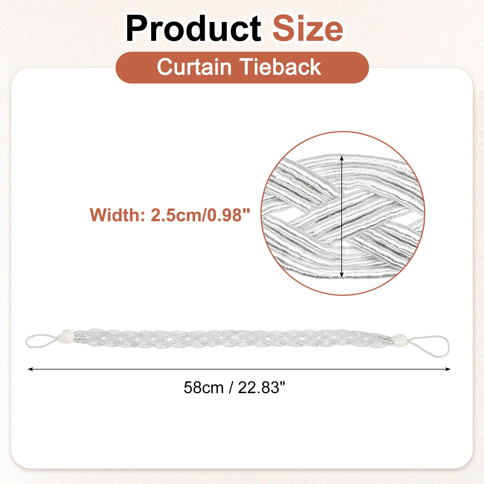 Unique Bargains S25093001UX5214 Curtain-Holdbacks - View #2