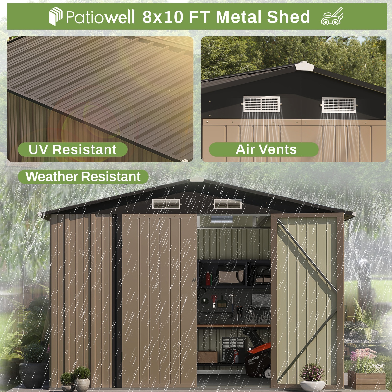 Patiowell WES-PS23-0355A-8 Metal-Storage-Buildings-Sheds - View #4