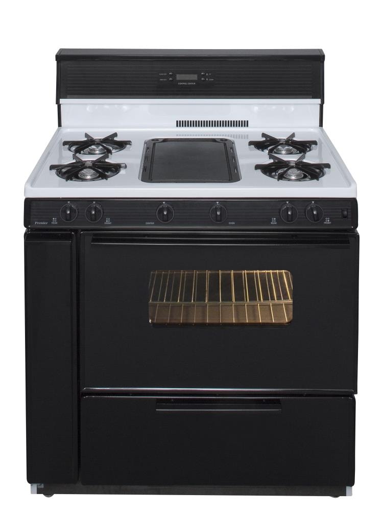 Premier SLK849WP 36-in 5 burners 3.9-cu ft Freestanding Natural Gas Range ( White with Black Trim )