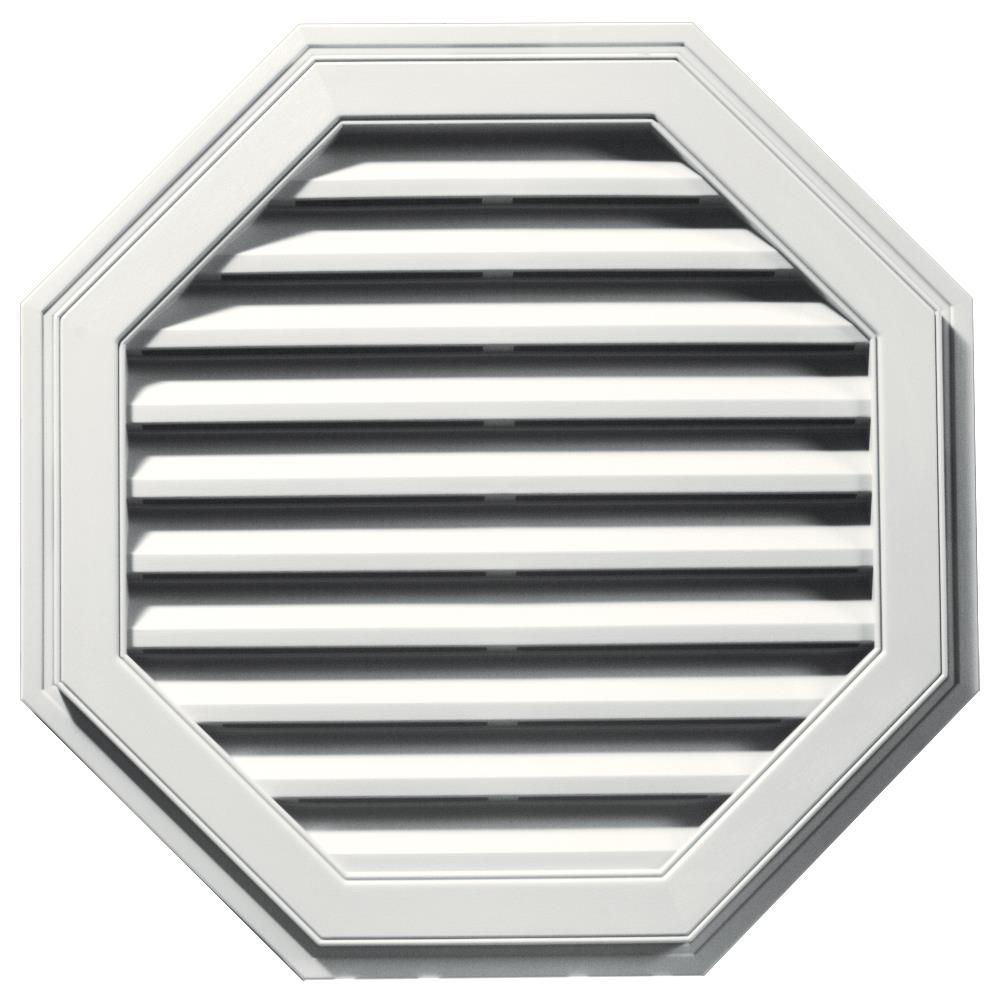 Builders Edge 120013232123 32-in x 32-in White Octagon Vinyl Gable Louver Vent