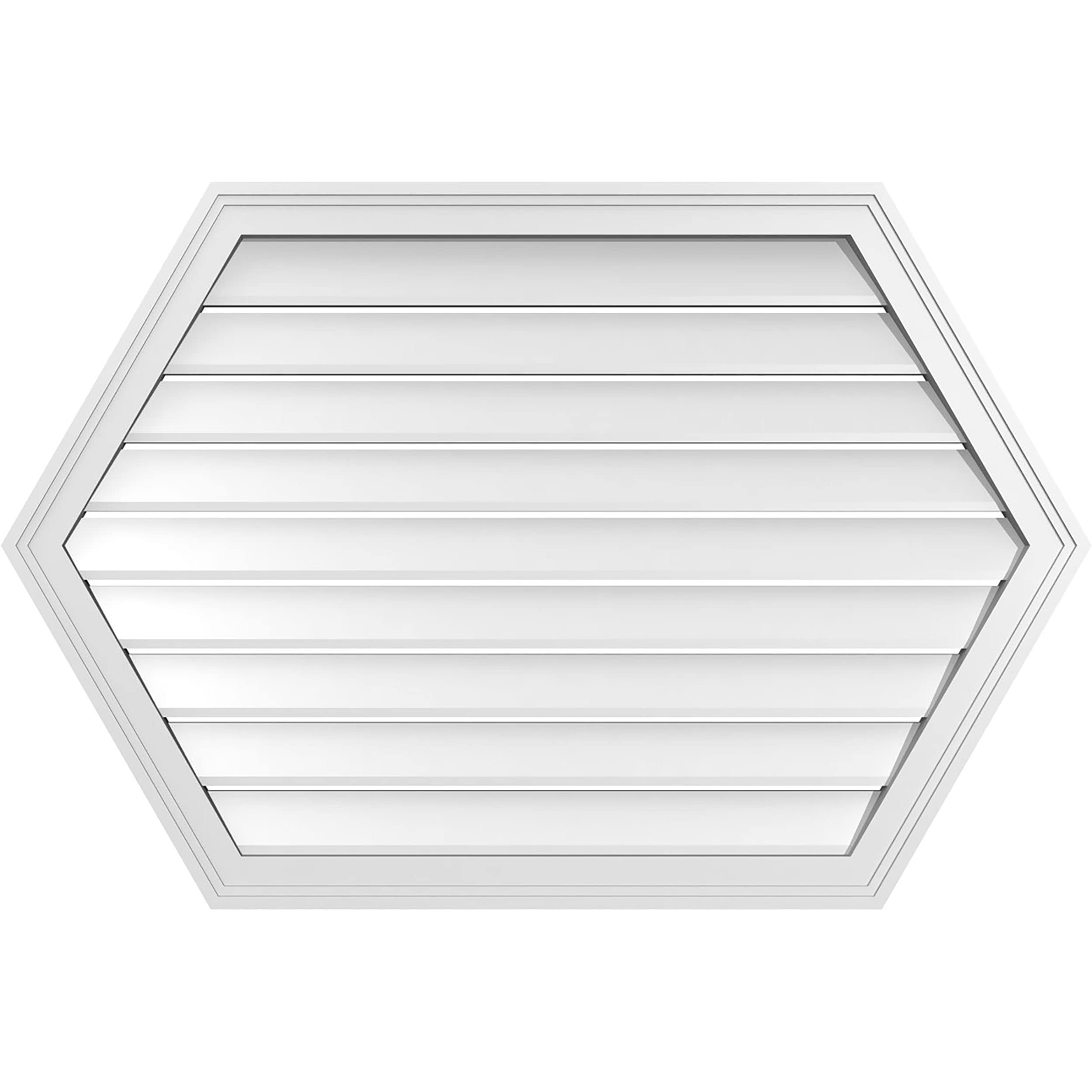 Ekena Millwork GVPHP42X2802SF 42-Inches x 28-Inches Off-white Peaked PVC Gable Louver Vent