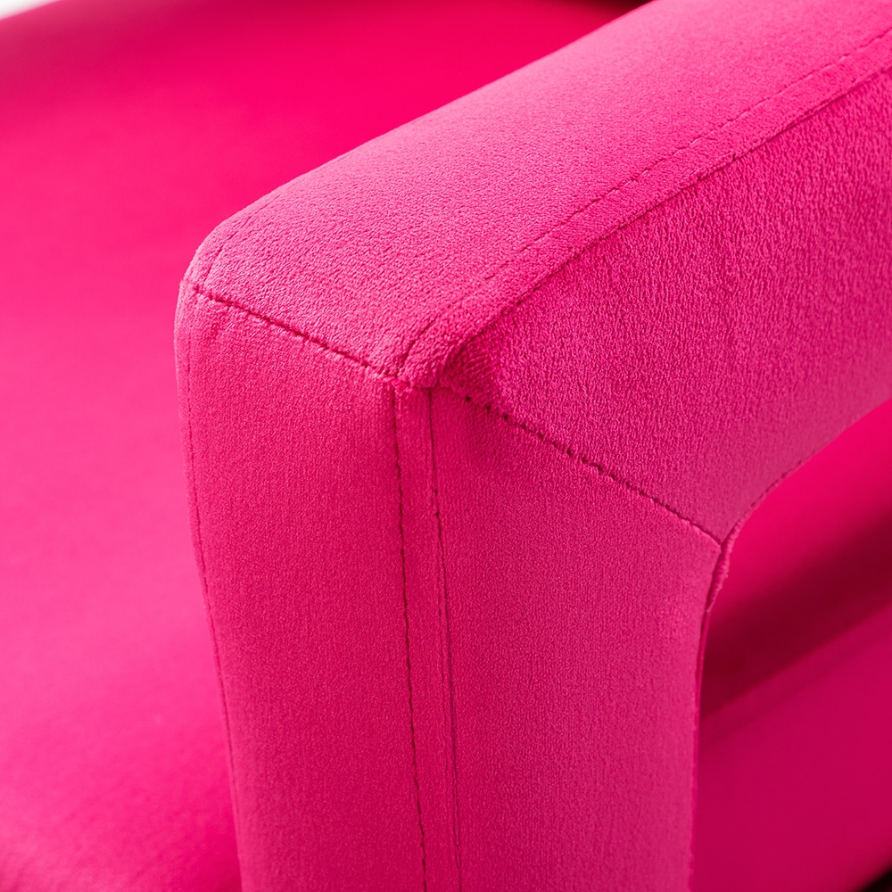 Fuchsia Velvet Accent Chair with Gold Metal Legs