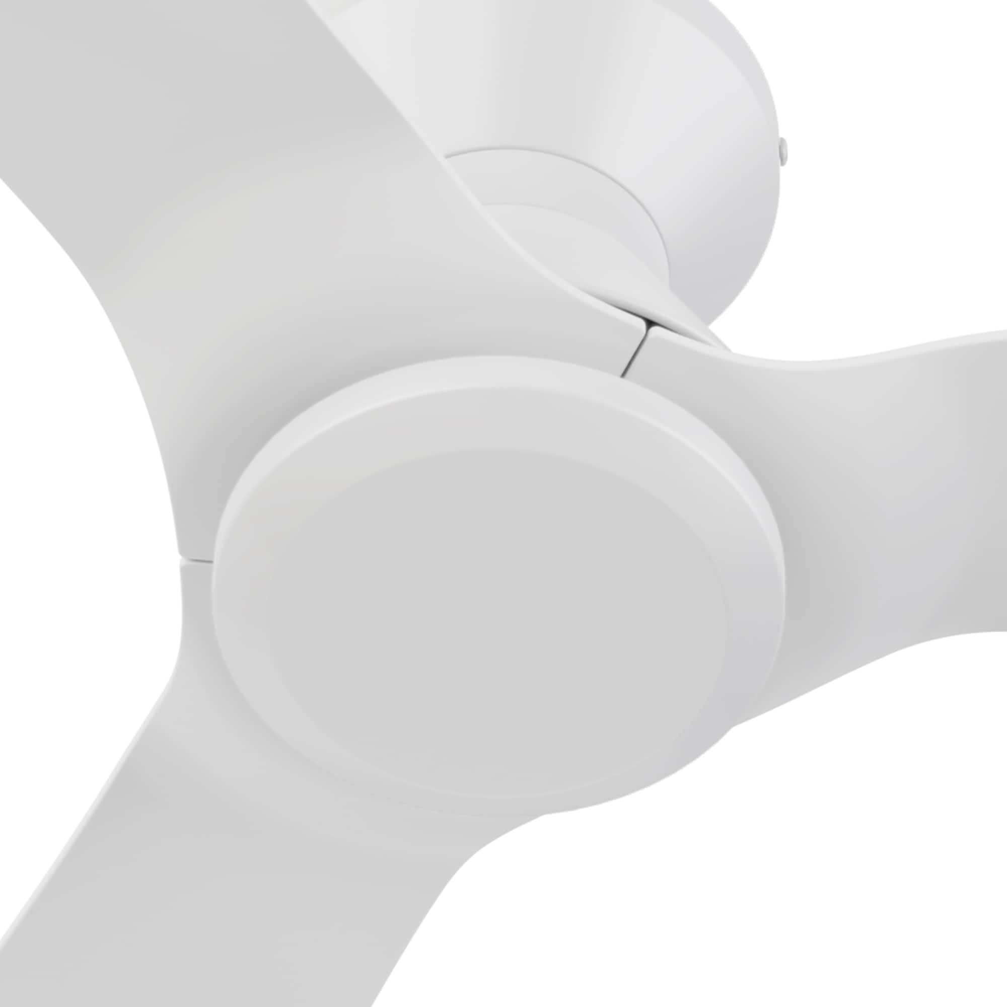 CARRO USA Ogden 52-in White Indoor Flush Mount Ceiling Fan and Remote ...