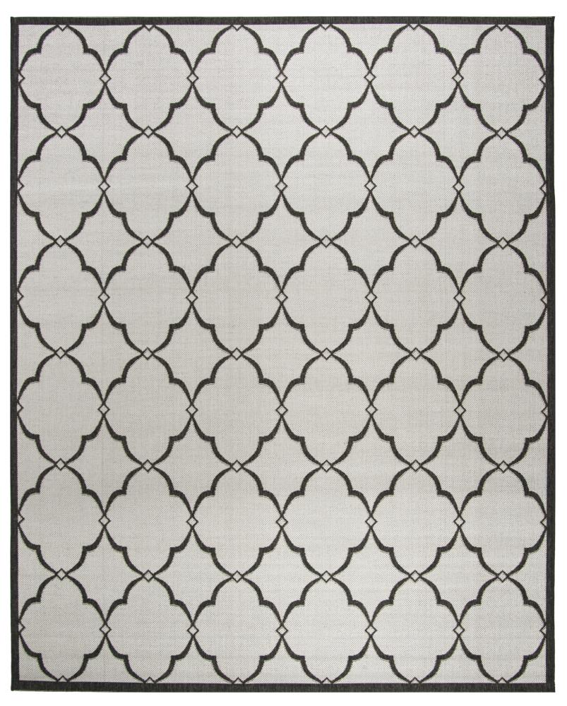 Safavieh LND125A-8 Linden Arabesque 8 x 10 (ft) Loomed Polypropylene Light Gray/Charcoal Rectangular Indoor Trellis Coastal Area rug