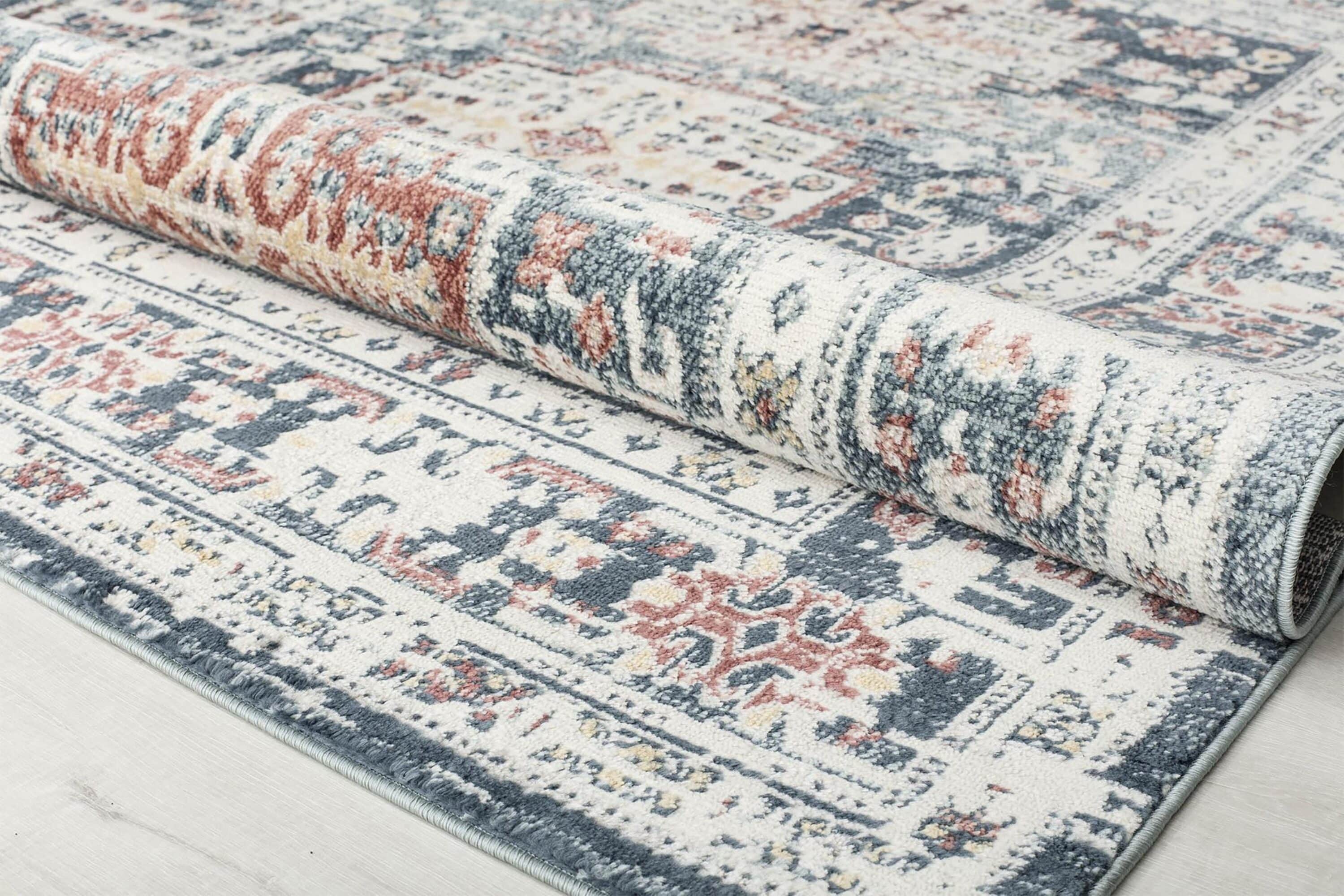 Prussian Sundara Rectangular Stain-Resistant Synthetic Area Rug